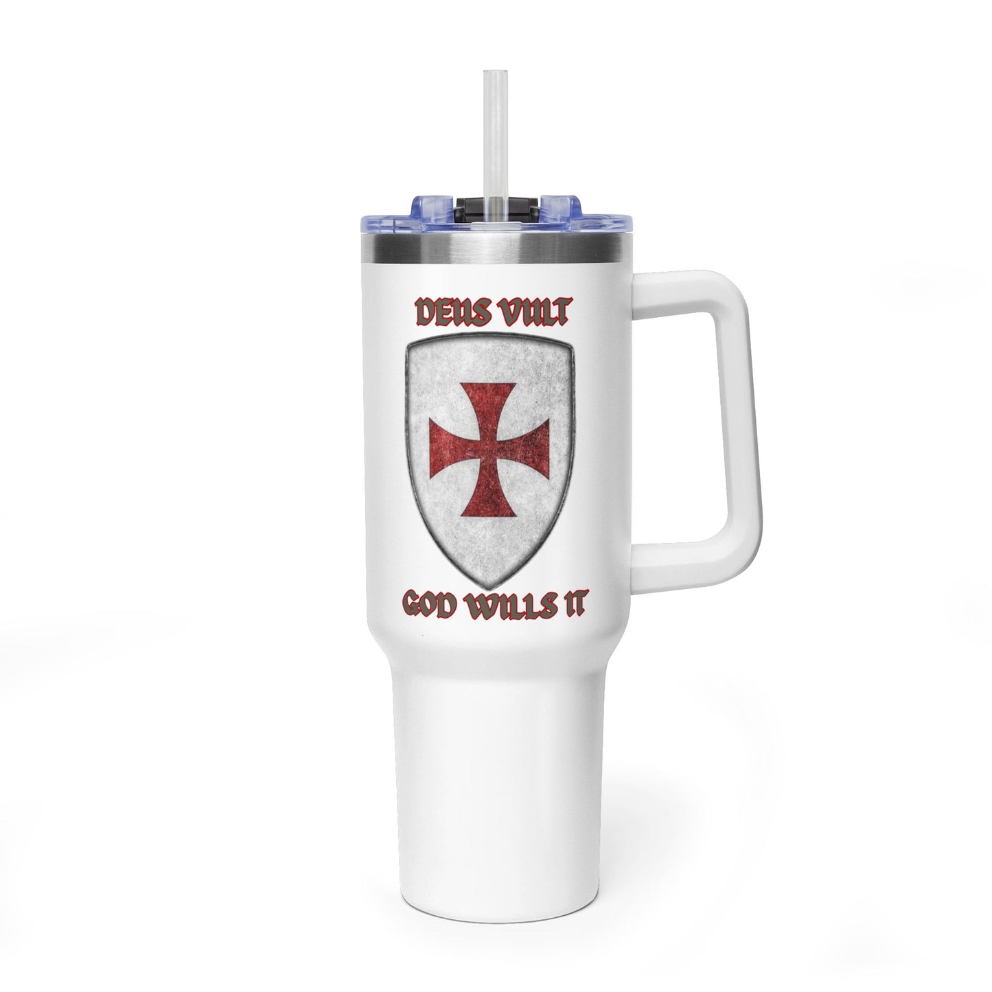 40oz Vacuum Tumbler — Patriotic Crusader Design (I Stand For The Flag)