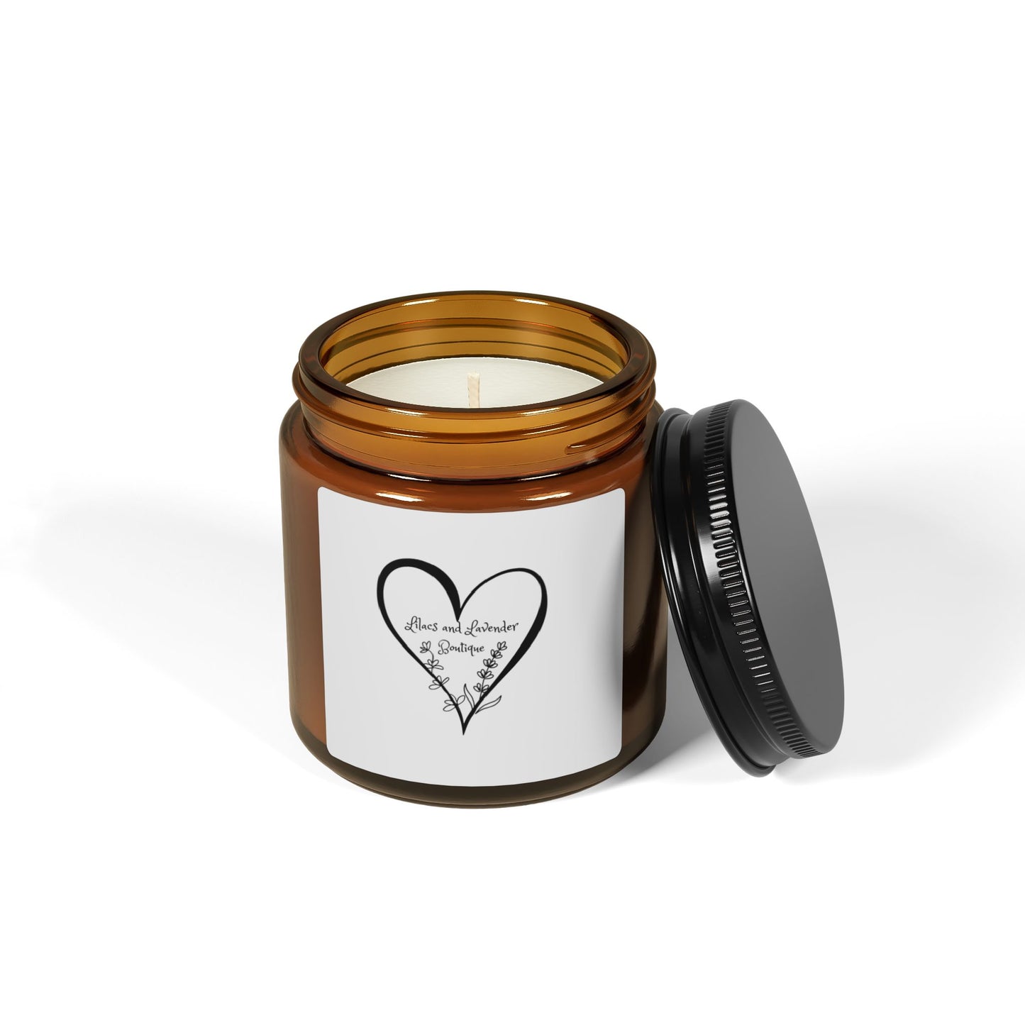 Amber Jar Soy Candle — 'You are Loved' Heart Scented Candle (Multiple Sizes)