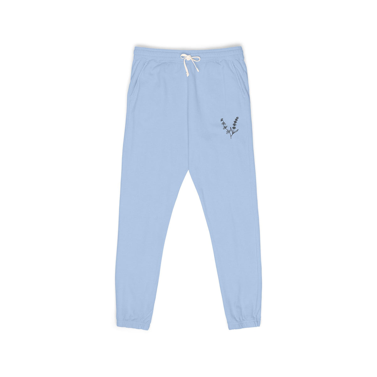 Lilacs and Lavender Signature Emblem - Cream Garment-Dyed Fleece Joggers
