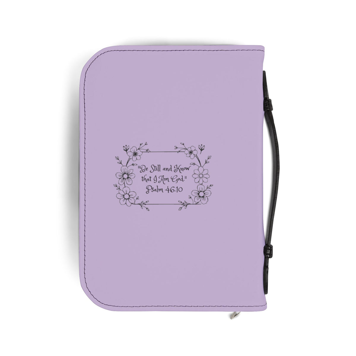Lilac & Lavender Bible Cover — Floral Zippered Bible Case with Psalm 46:10 Quote