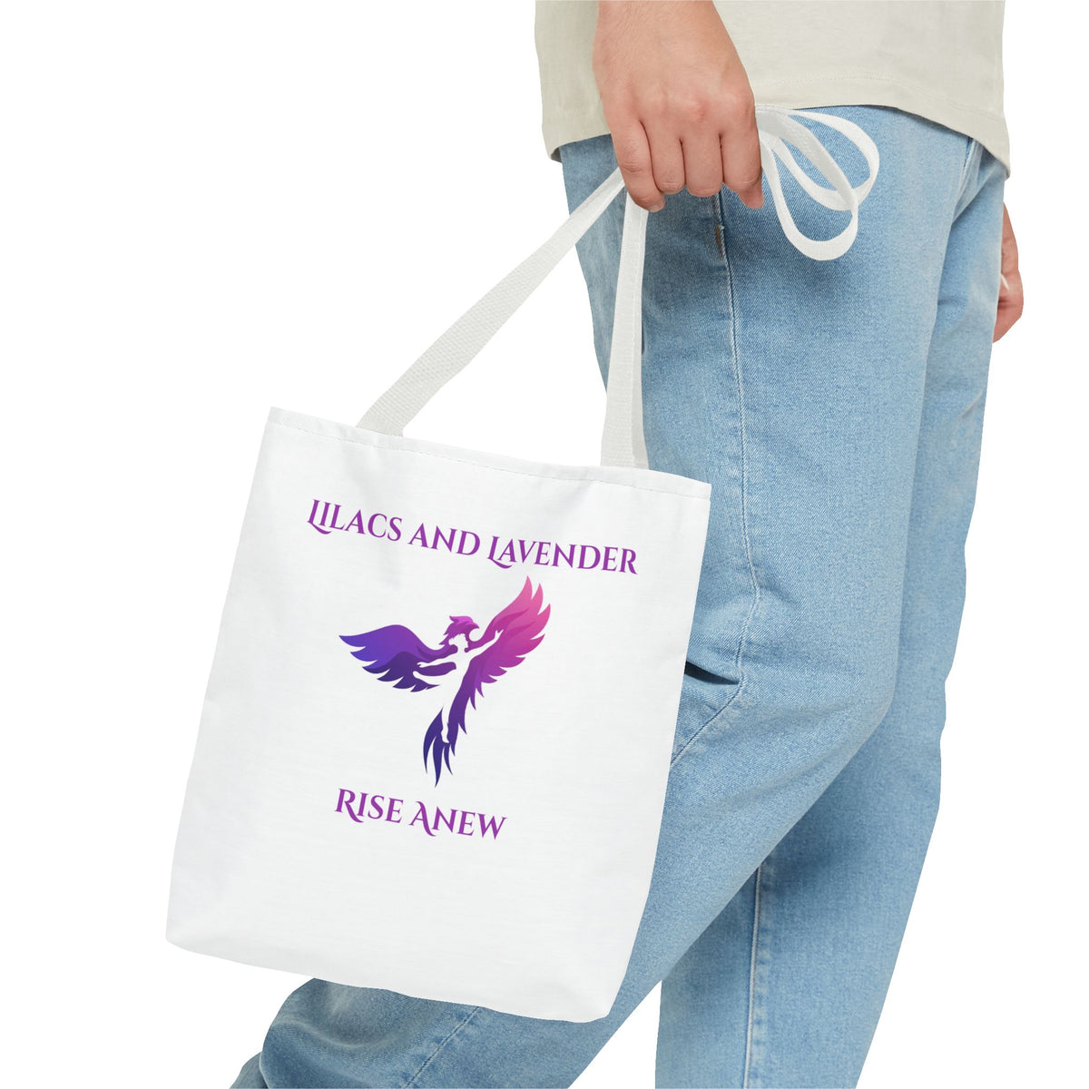 Lilacs & Lavender Phoenix Tote Bag — Rise Anew Inspirational Canvas Tote