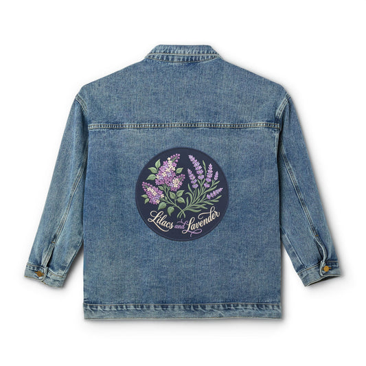 Denim Jacket — Lilac & Lavender Floral Back Patch