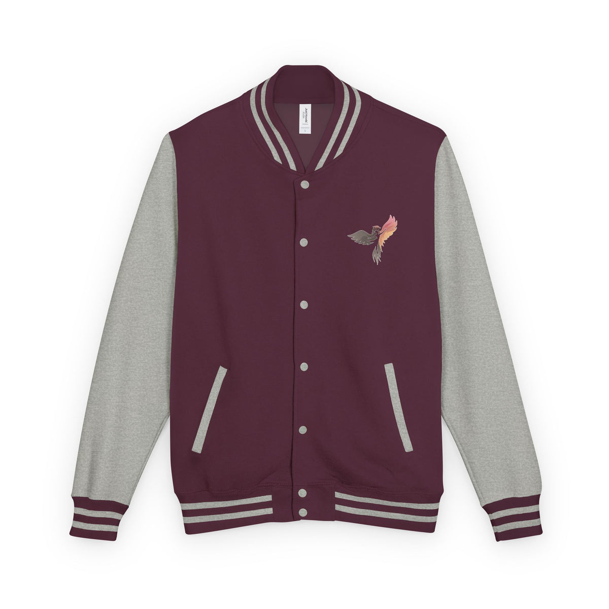 Letterman Jacket — 'Rise Anew' Phoenix Embroidered Varsity Jacket
