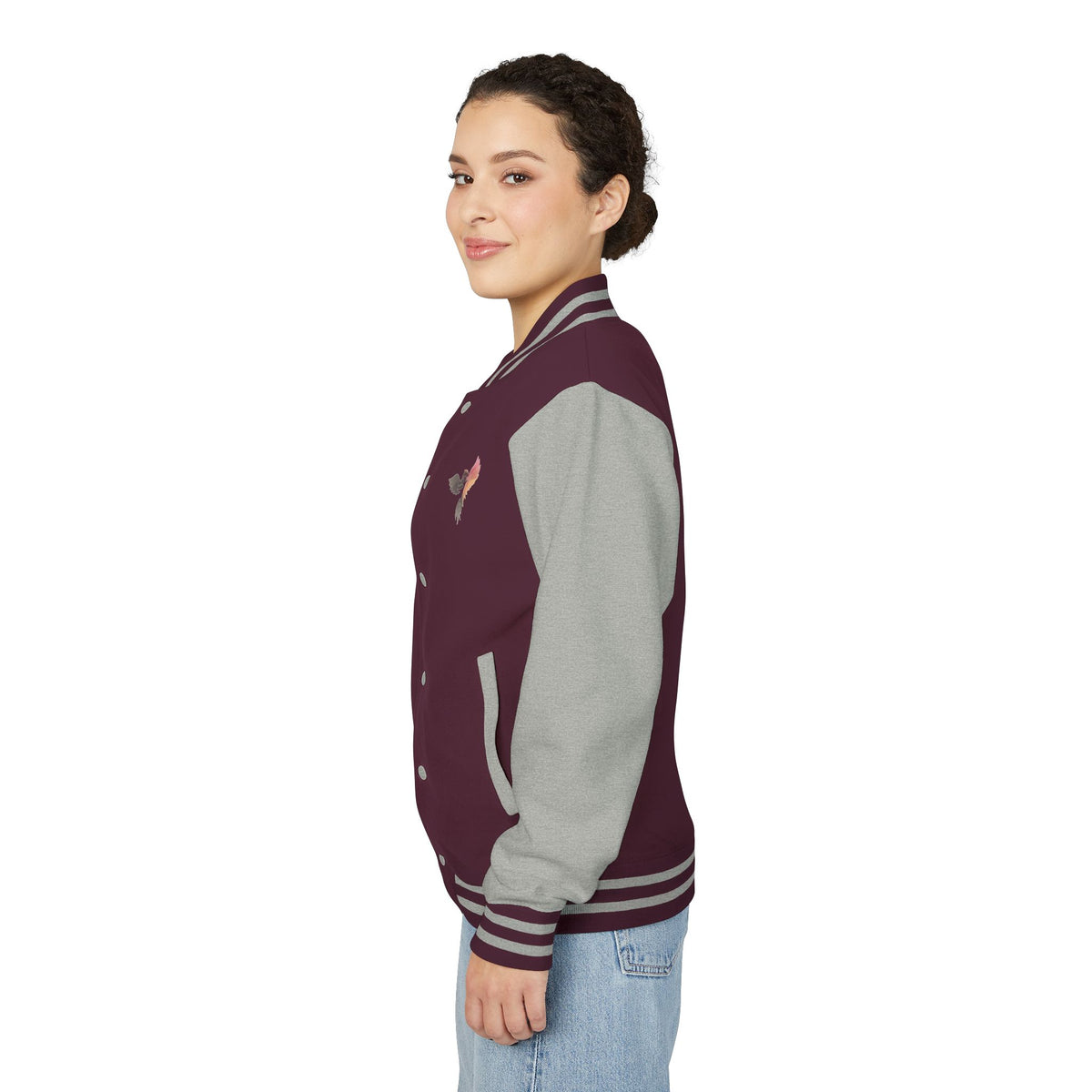 Letterman Jacket — 'Rise Anew' Phoenix Embroidered Varsity Jacket