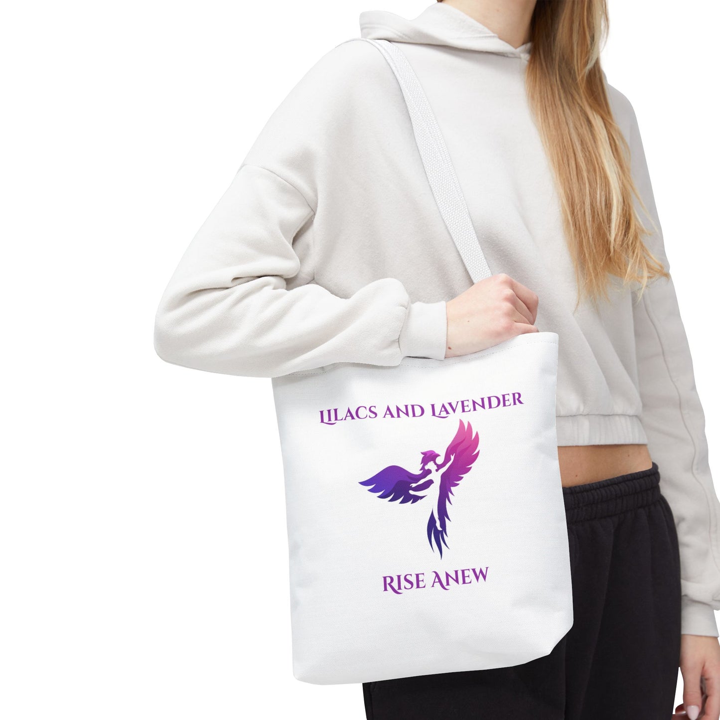 Lilacs & Lavender Phoenix Tote Bag — Rise Anew Inspirational Canvas Tote