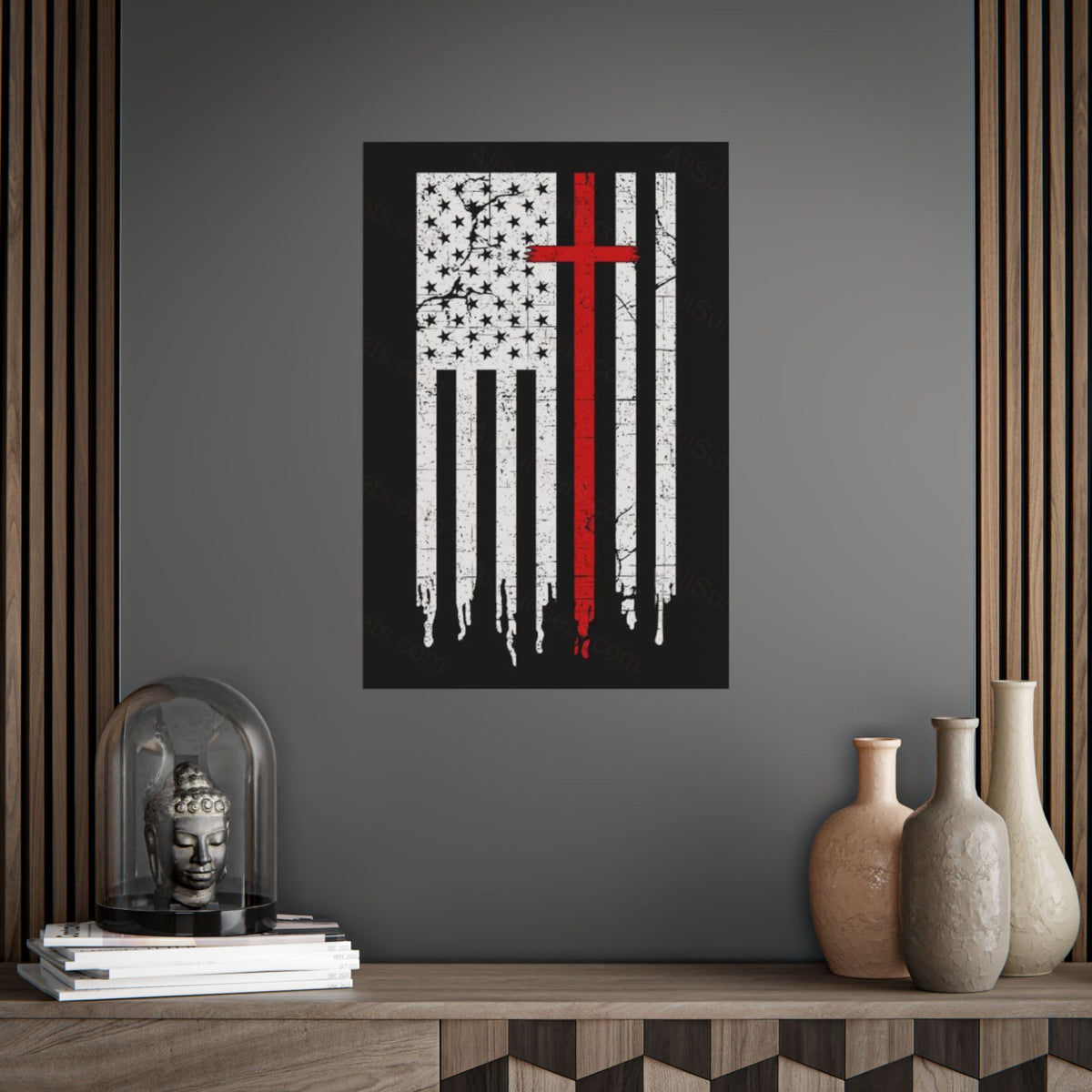 Thin Red Line Flag Poster —