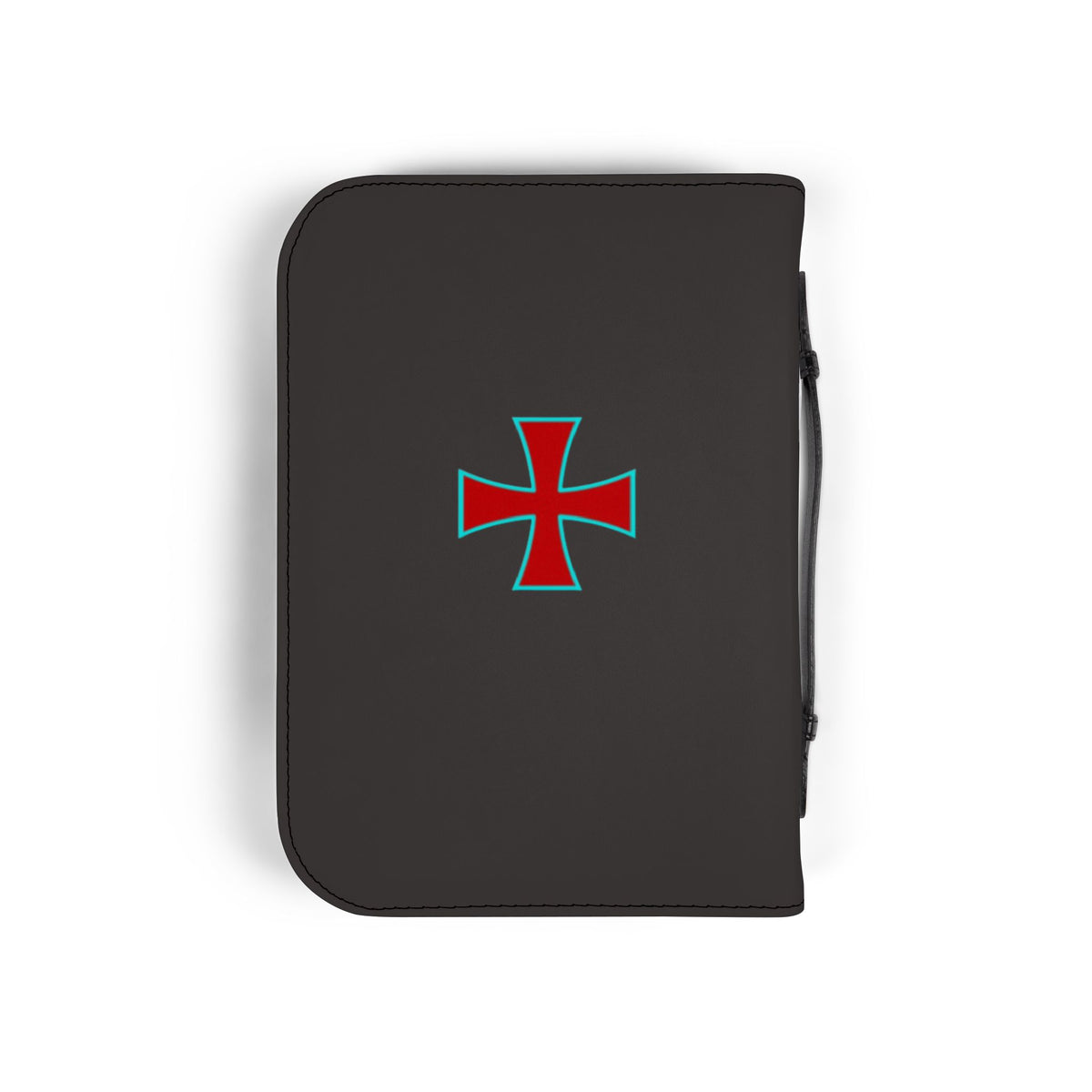 Crusader Knight Bible Cover – Zippered Leatherette Bible Case with Medieval Cross Design