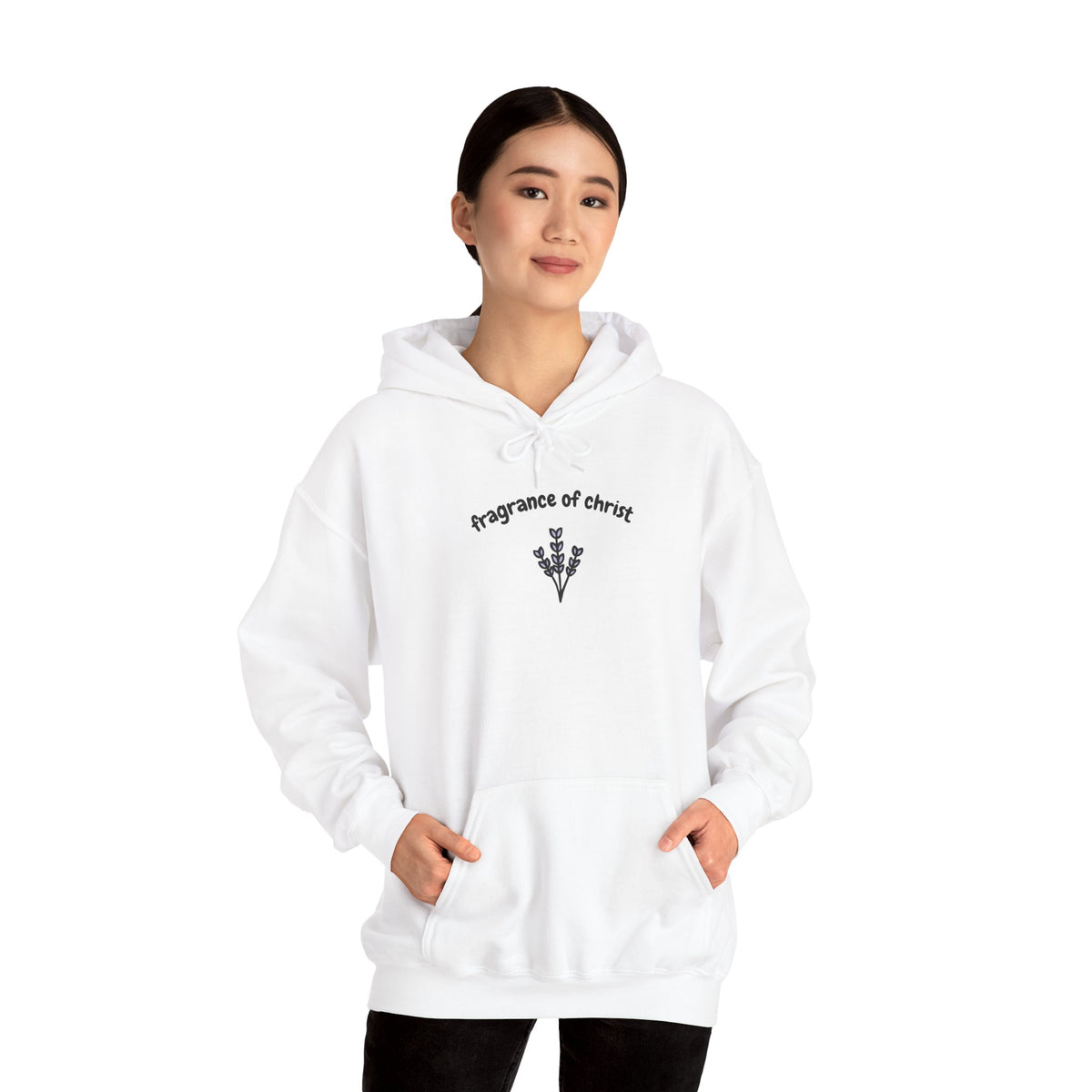 Fragrances of Christ Hoodie — Minimal Floral Cross Christian Hoodie