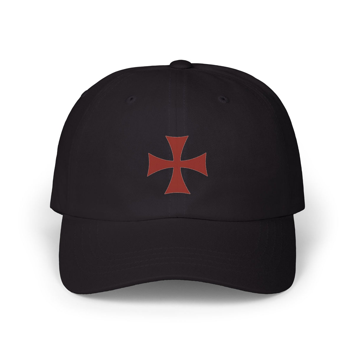 Embroidered Red Crusader Cross Dad Cap