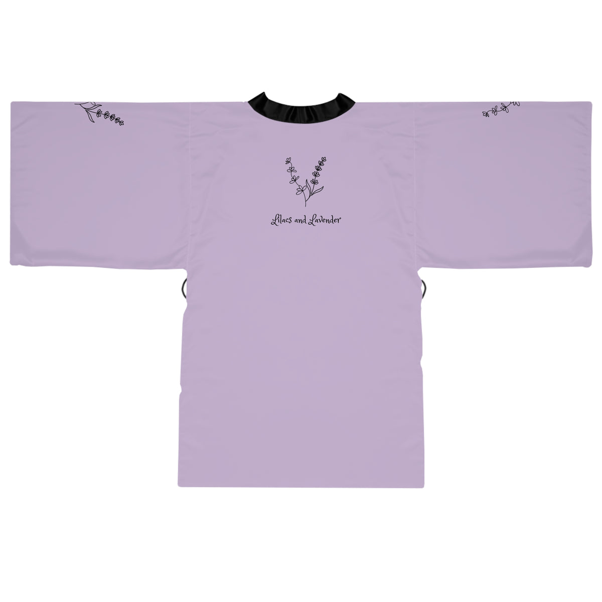 Signature Lilacs and Lavender Kimono Robe — Long Sleeve Spa Wrap