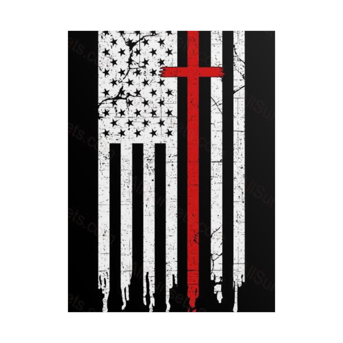 Thin Red Line Flag Poster —