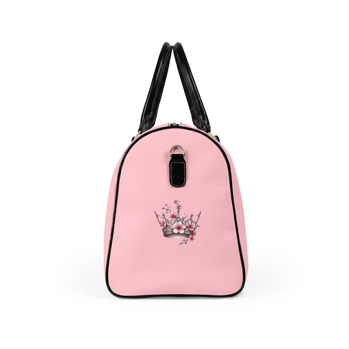 Pink Faux Leather Travel Bag - Floral Crown "For Such A Time As This" Weekender