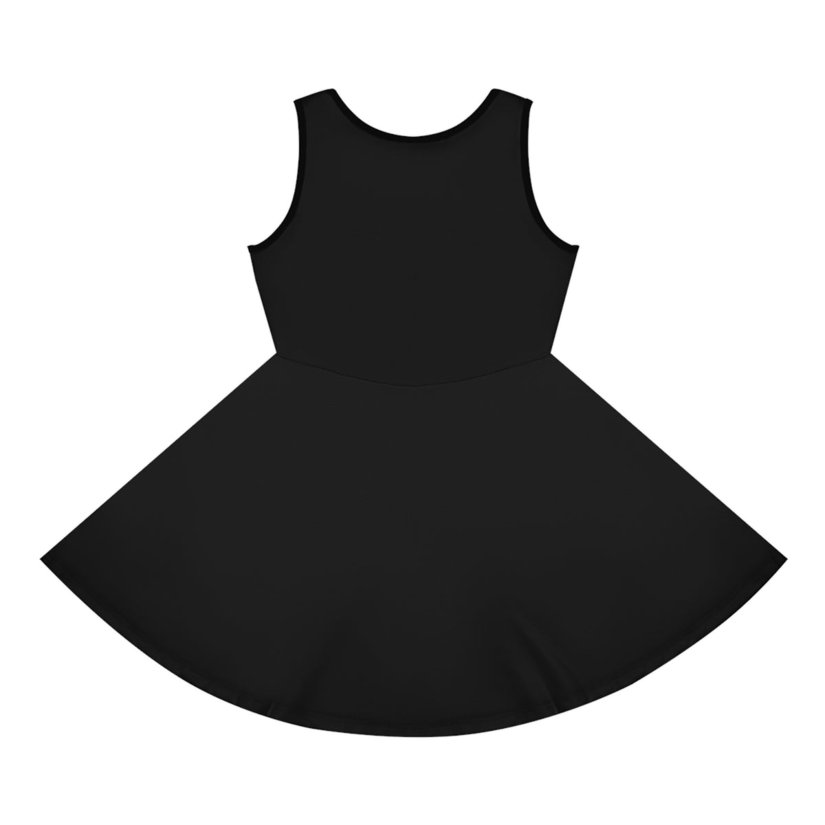 Girls' Black Sundress with Lilacs and Lavender Illustration — Sleeveless Twirl Dress