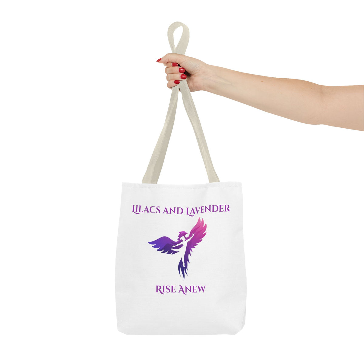 Lilacs & Lavender Phoenix Tote Bag — Rise Anew Inspirational Canvas Tote