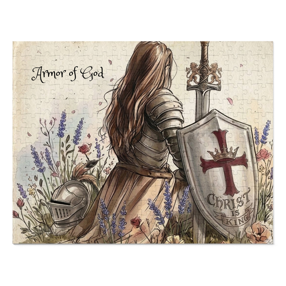 Armor of God Jigsaw Puzzle — Christian Faith Puzzle with Tin (Christ Is King)