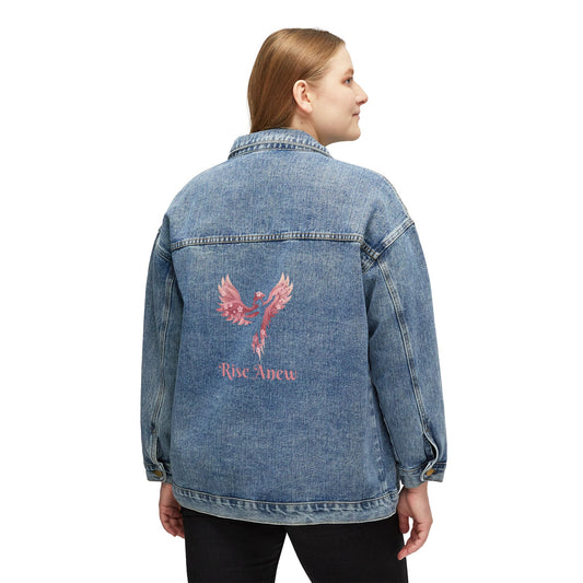Women's Denim Jacket- Rise Anew Back Embroidery