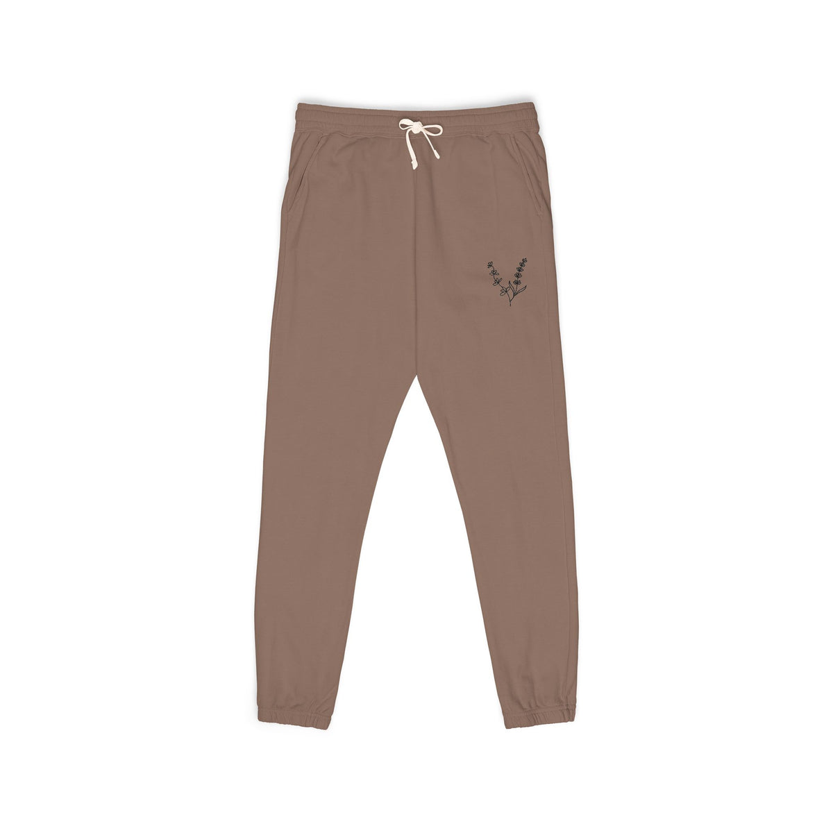 Lilacs and Lavender Signature Emblem - Cream Garment-Dyed Fleece Joggers