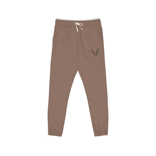 Lilacs and Lavender Signature Emblem - Cream Garment-Dyed Fleece Joggers