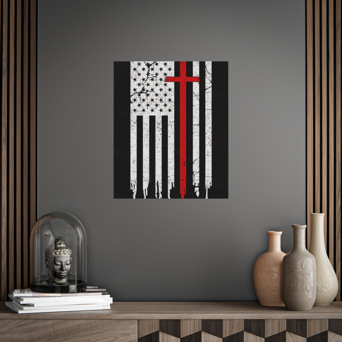 Thin Red Line Flag Poster —