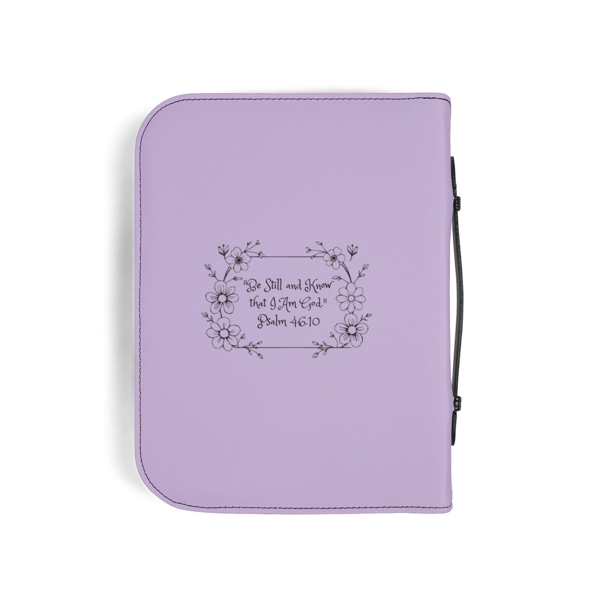 Lilac & Lavender Bible Cover — Floral Zippered Bible Case with Psalm 46:10 Quote