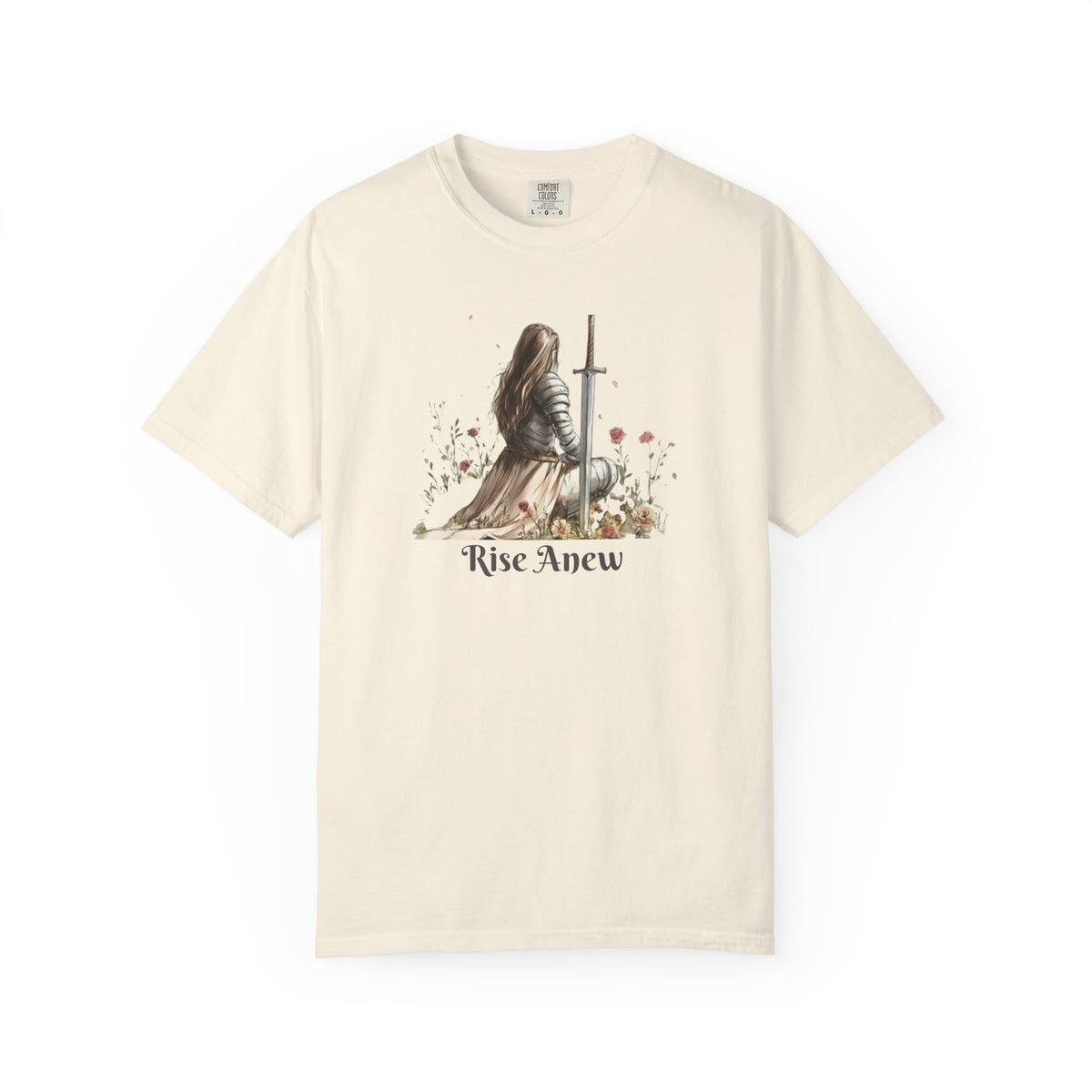 T-Shirt — "Rise Anew" Knight & Phoenix Inspirational Christian Tee