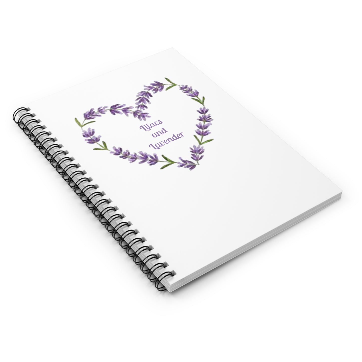 Lavender Heart Spiral Notebook — "Lilacs and Lavender" Ruled Journal