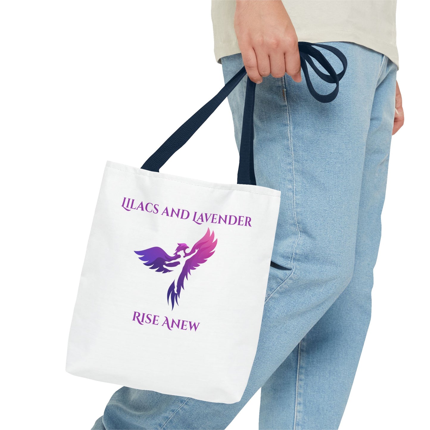 Lilacs & Lavender Phoenix Tote Bag — Rise Anew Inspirational Canvas Tote