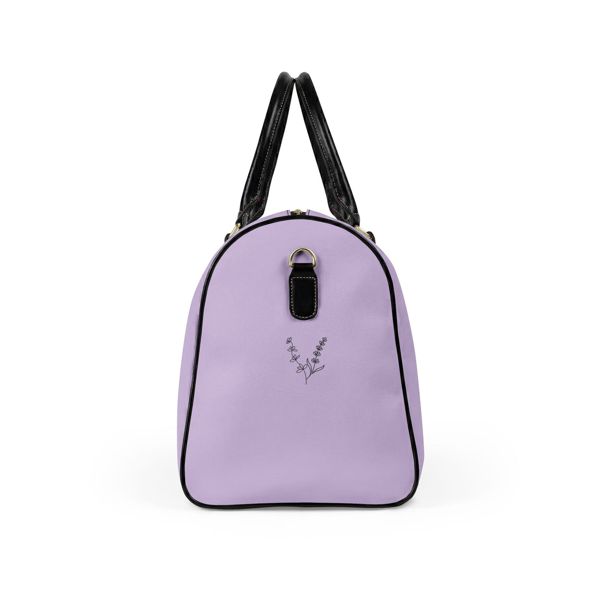 Lilacs and Lavender Faux Leather Travel Bag — Floral Weekend Duffel