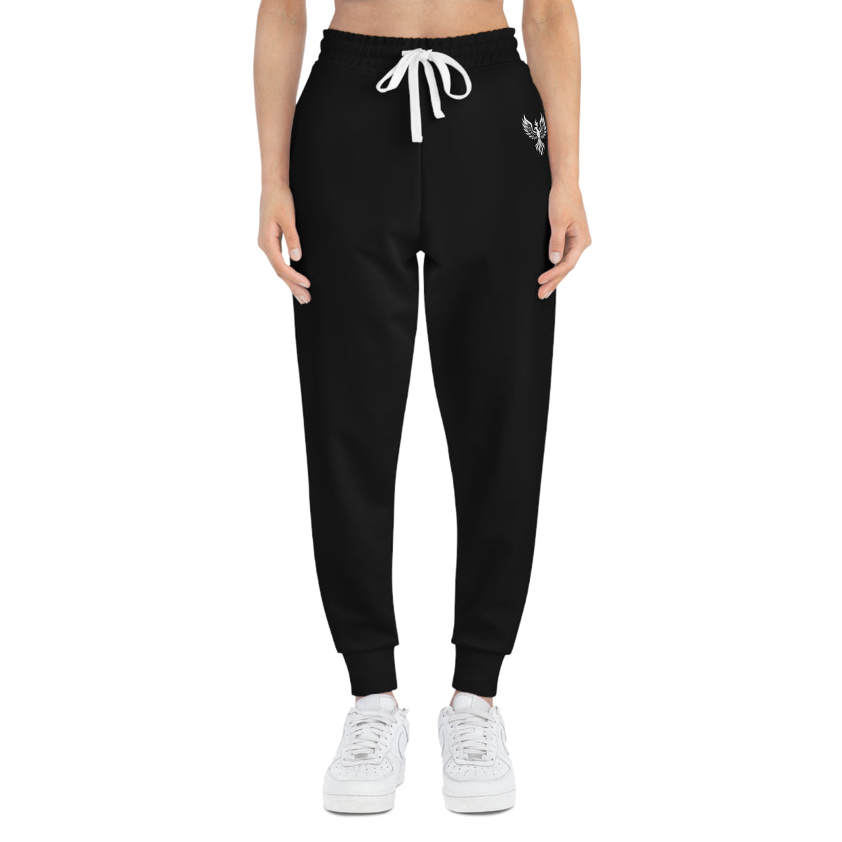 Embroidered Phoenix Athletic Joggers – Black Performance Sweatpants