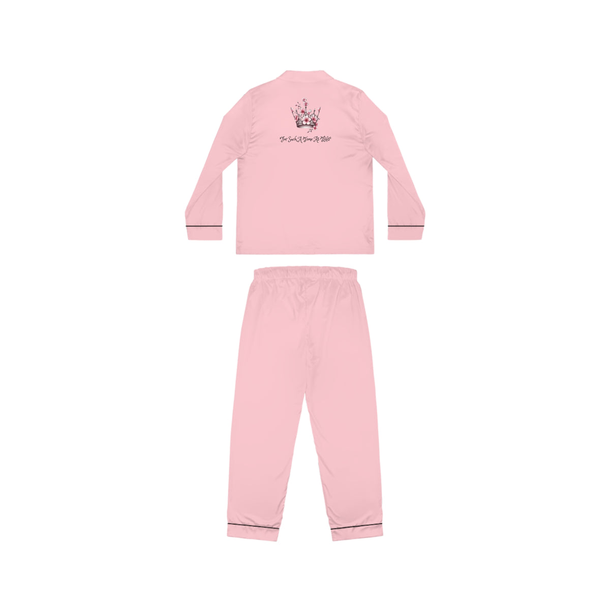 Satin Women's Pajama Set — Blush "For Such A Time As This" Sleepwear