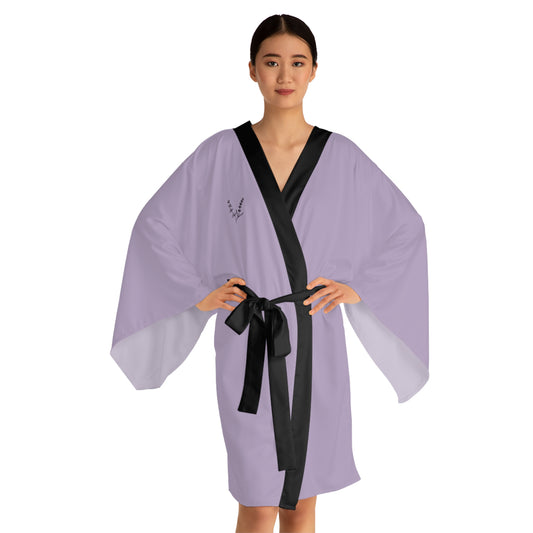 Signature Lilacs and Lavender Kimono Robe — Long Sleeve Spa Wrap