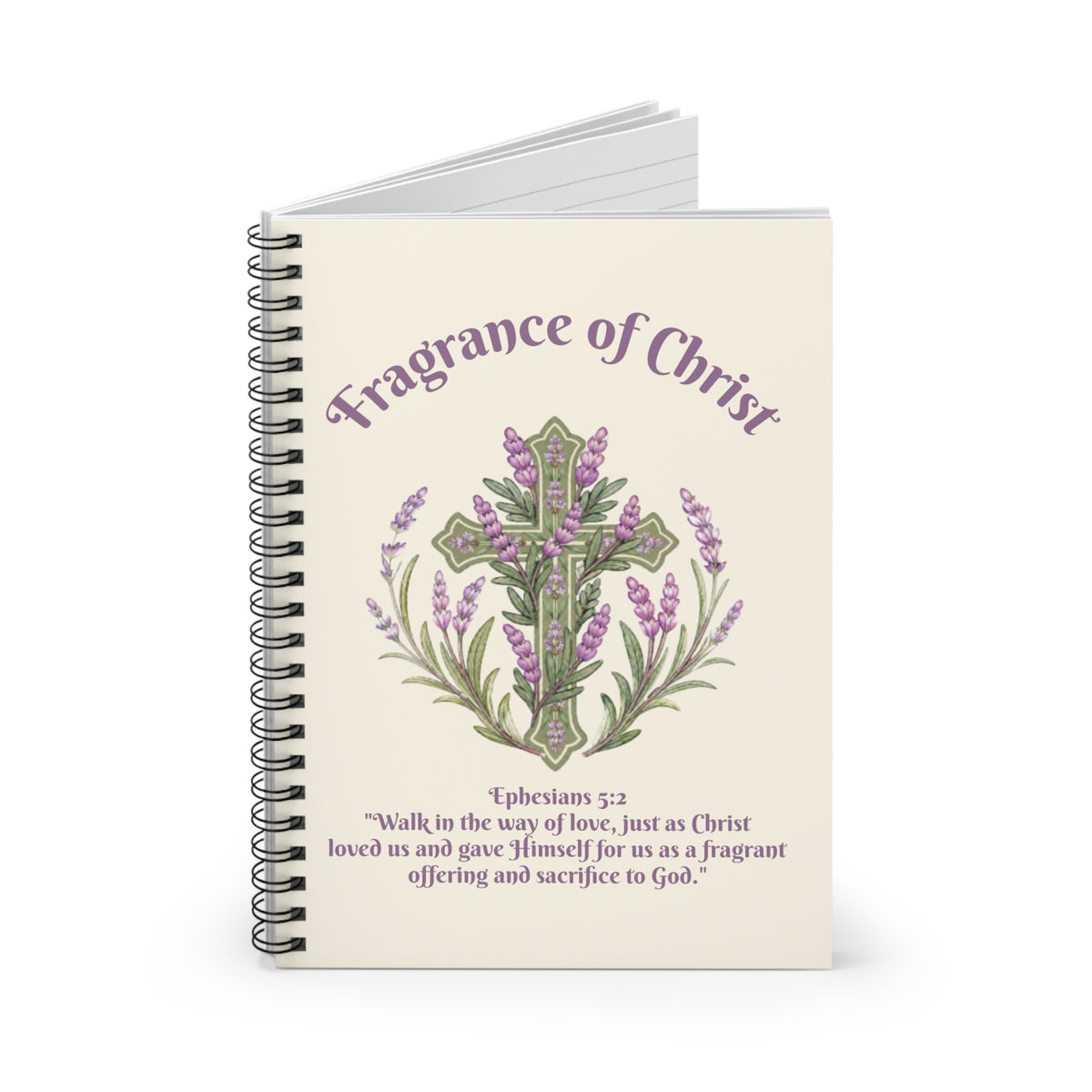 Fragrance of Christ Spiral Notebook — Christian Journal with Floral Design