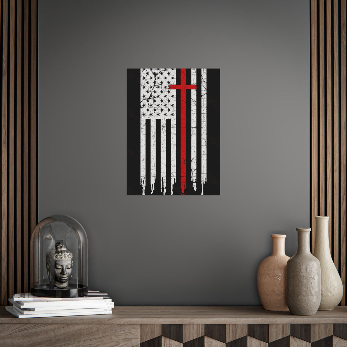 Thin Red Line Flag Poster —