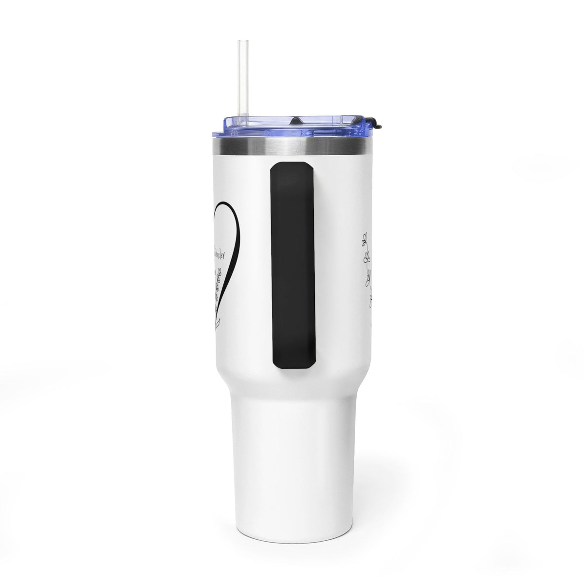 40oz Vacuum Tumbler – Signature Lilacs and Lavender Boutique Insulated Travel Mug with Straw