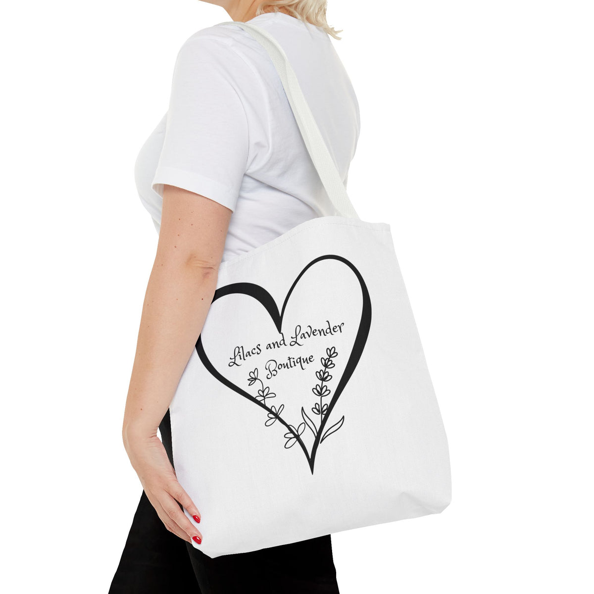Tote Bag — Heart Floral Boutique Logo Tote (Lilacs & Lavender)