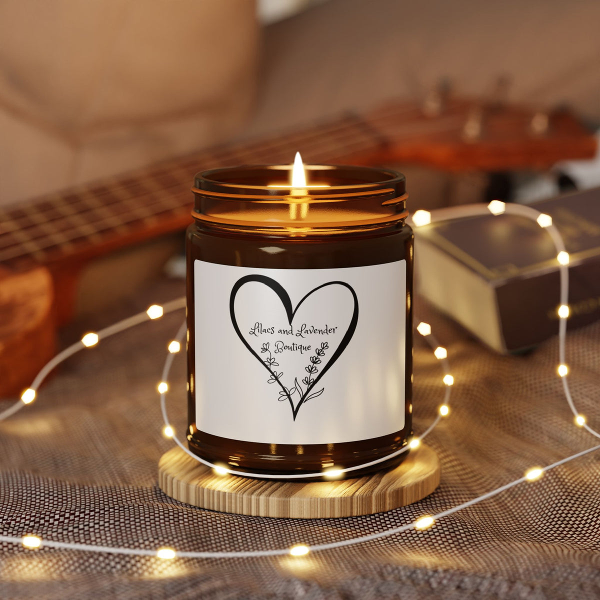 Amber Jar Soy Candle — 'You are Loved' Heart Scented Candle (Multiple Sizes)