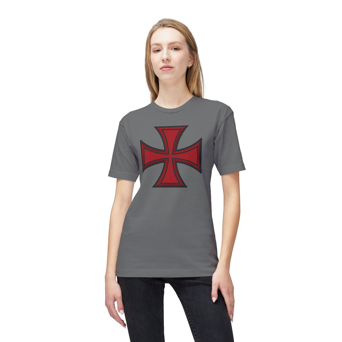 Crusader Cross T-Shirt — "I Stand for the Flag and Kneel for the Cross" Patriotic Knights Tee