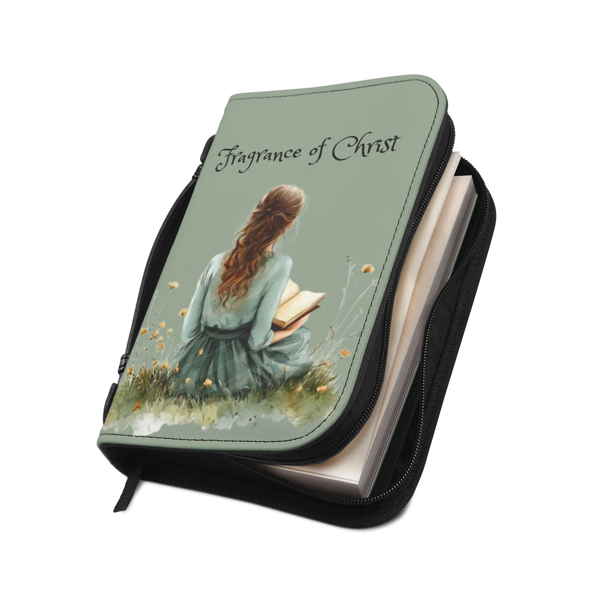 Bible Cover - "Fragrance of Christ" Floral Scripture Zippered Case