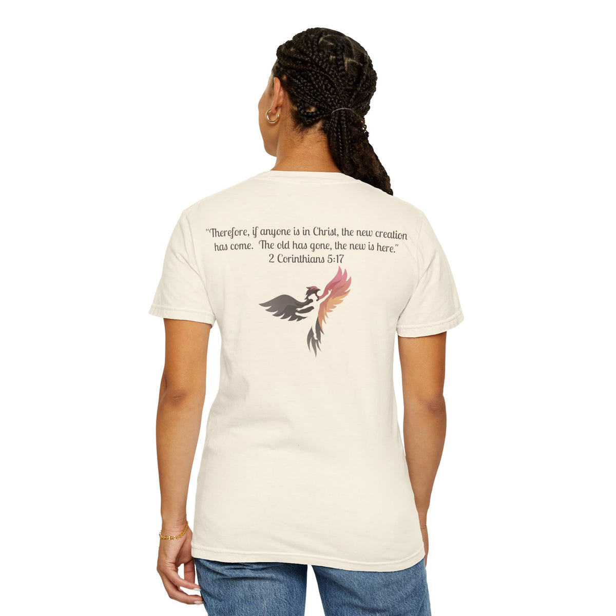 T-Shirt — "Rise Anew" Knight & Phoenix Inspirational Christian Tee