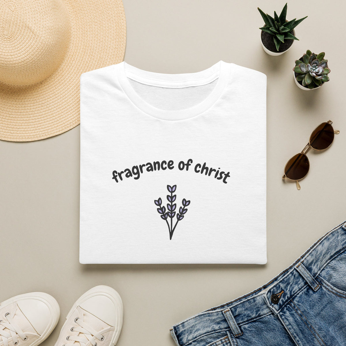 T-Shirt — "Fragrance of Christ" Floral Christian Tee