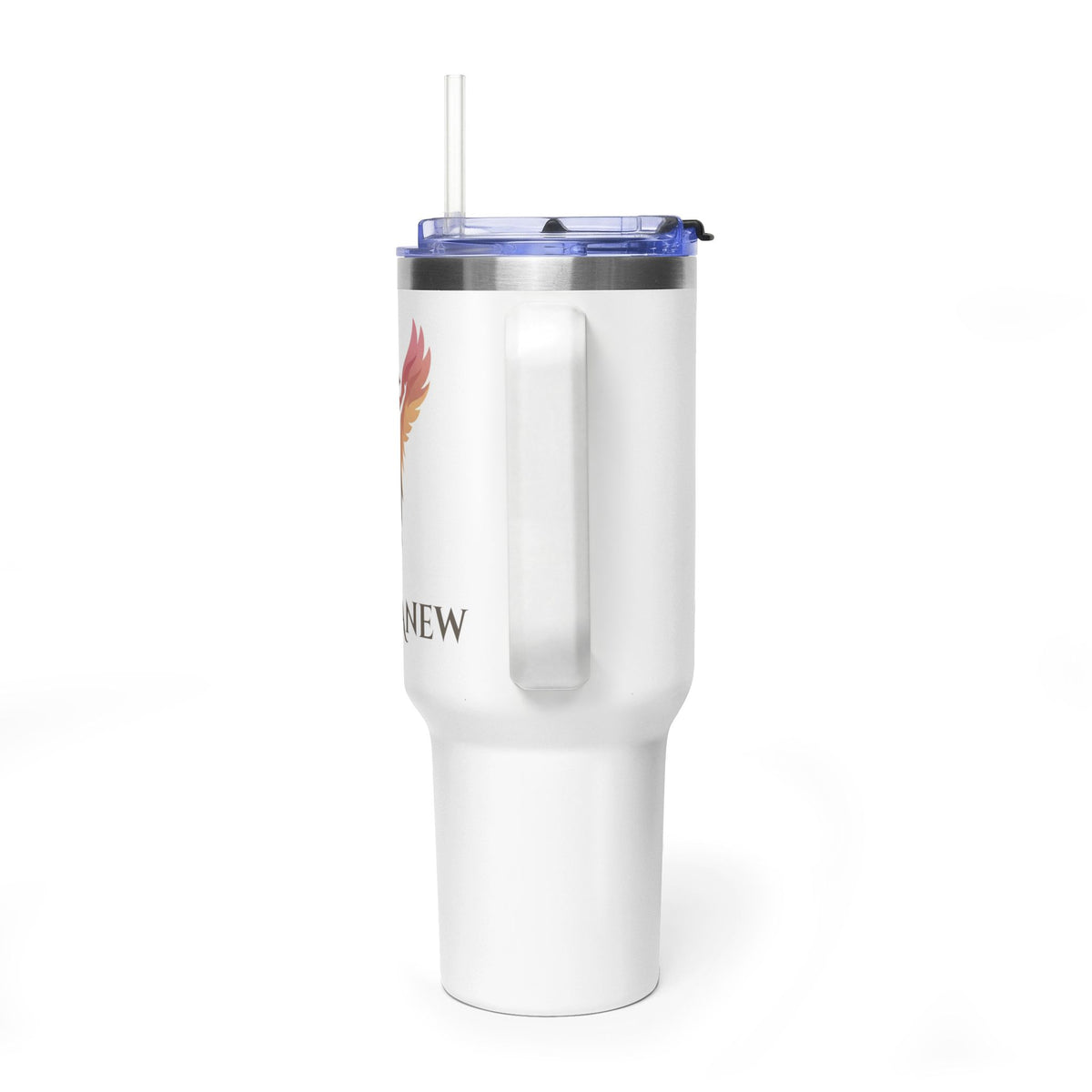 40oz Vacuum Tumbler – White Insulated Travel Cup (Rise Anew Program Design)