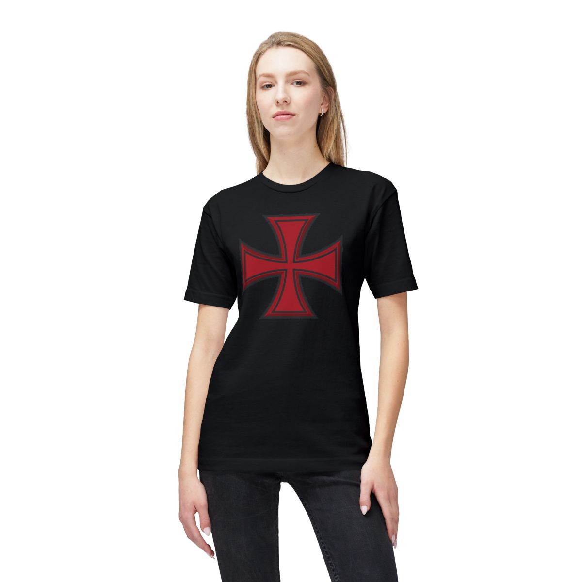 Crusader Cross T-shirt-"I Stand For The Flag and Kneel For The Cross"