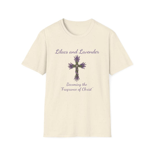 Lilacs and Lavender Signature Cross T-Shirt — Floral Faith Tee