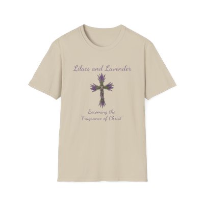 Lilacs and Lavender Signature Cross T-Shirt — Floral Faith Tee