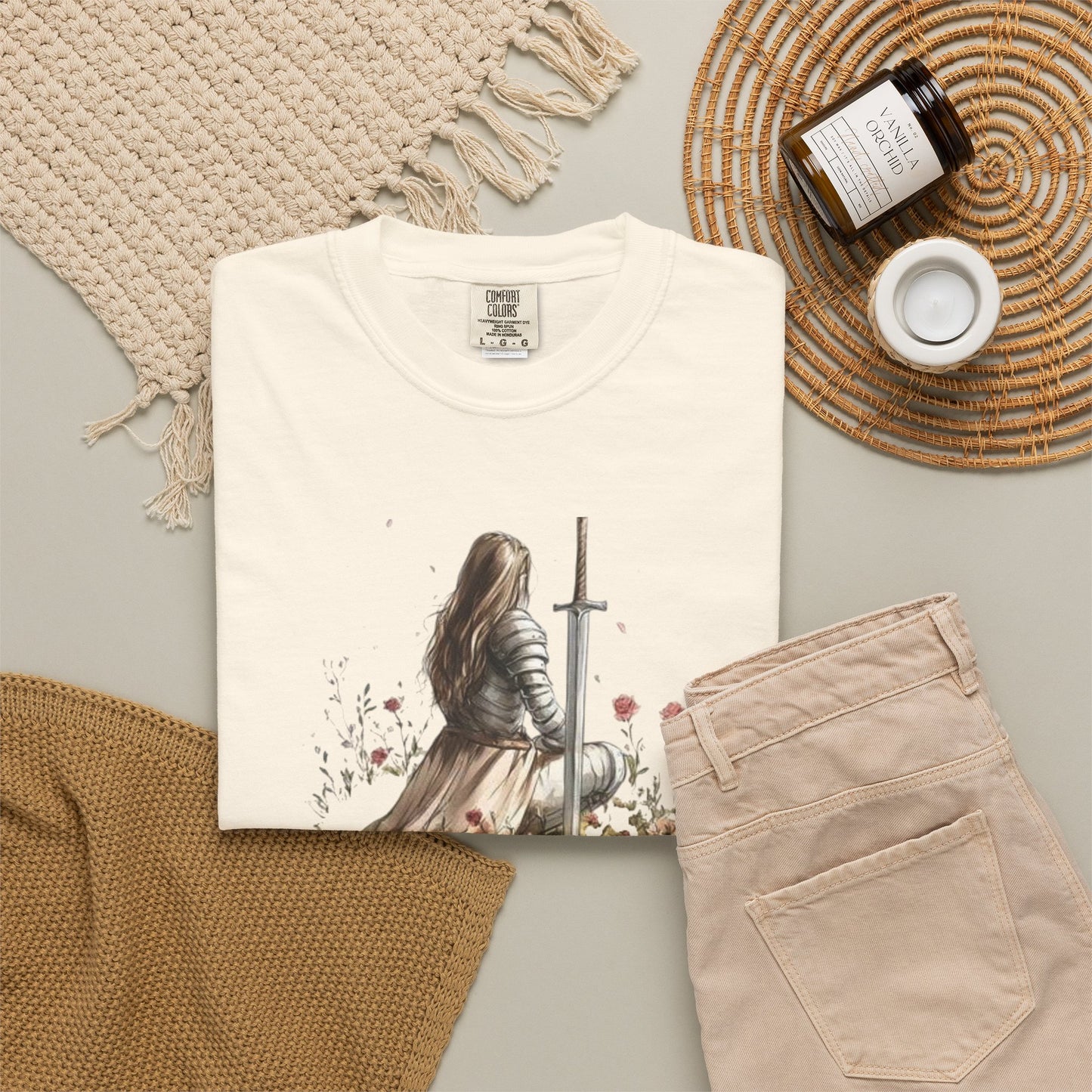 T-Shirt — "Rise Anew" Knight & Phoenix Inspirational Christian Tee