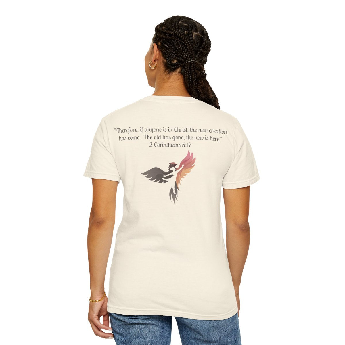 T-Shirt — "Rise Anew" Knight & Phoenix Inspirational Christian Tee