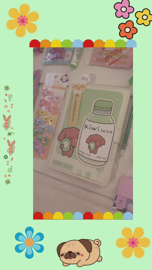Kawaii Kiwi Juice Notebook Gift Set